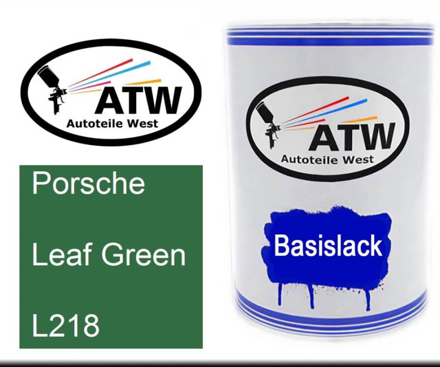 Porsche, Leaf Green, L218: 500ml Lackdose, von ATW Autoteile West.